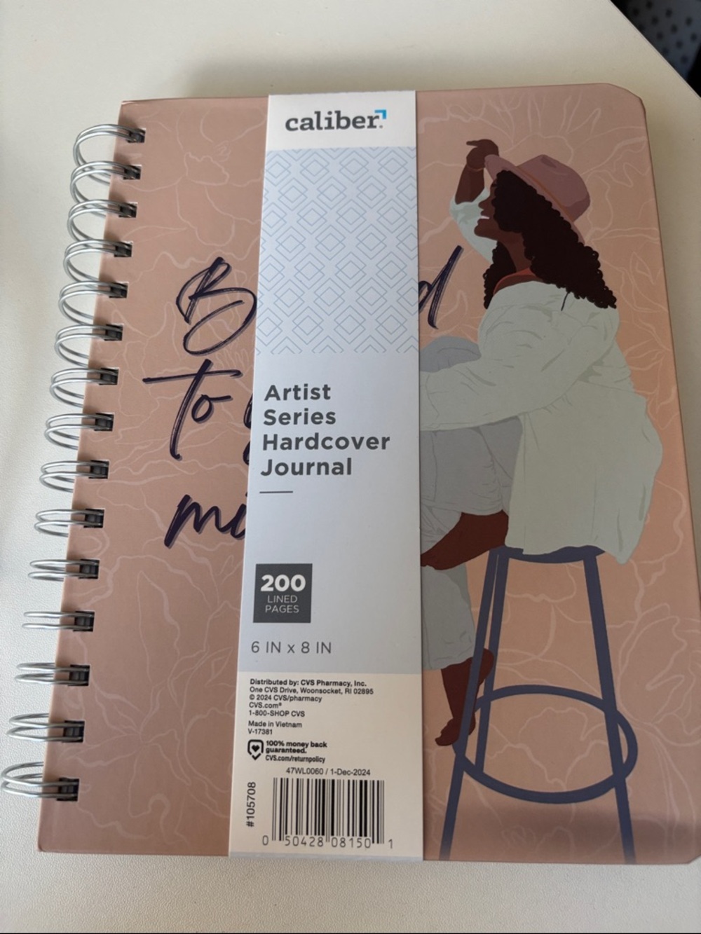 caliber Artist Series Hardcover Journal - Blush Illustration NWT